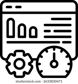 Page Speed Analysis Outline Style Icon Design