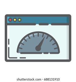 Page Speed filled outline icon, seo and development, browser sign vector graphics, a colorful line pattern on a white background, eps 10.