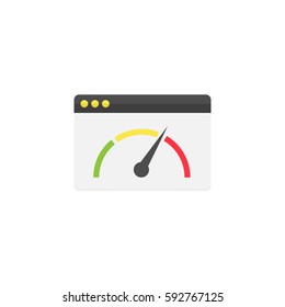 Page speed flat icon, seo & development, browser sign, a colorful solid pattern on a white background, eps 10.