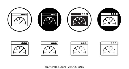 Page speed icon Black and white outline vector