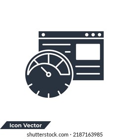ilustración vectorial del icono de velocidad de página. Plantilla de símbolo de optimización de sitios web para la colección de diseño gráfico y web
