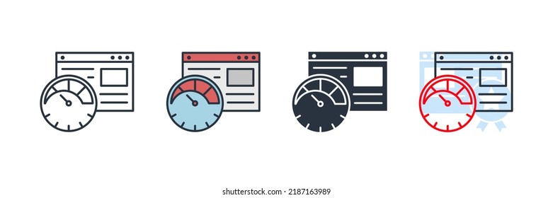 page speed icon logo vector illustration. Website Optimization symbol template for graphic and web design collection