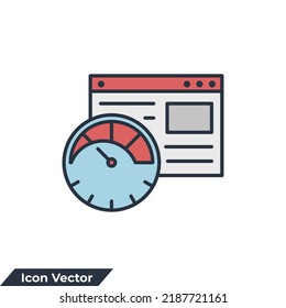 page speed icon logo vector illustration. Website Optimization symbol template for graphic and web design collection