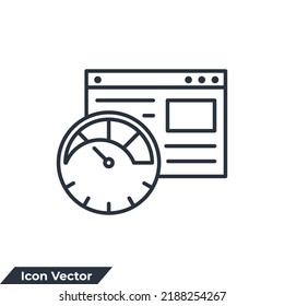 page speed icon logo vector illustration. Website Optimization symbol template for graphic and web design collection