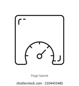 Page Speed icon. Outline style icon design isolated on white background