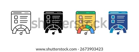 Page Speed Icon Set Multiple Style Collection