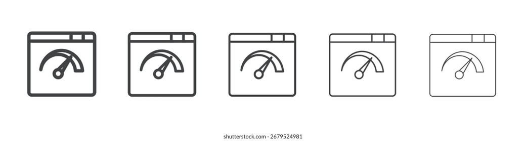 Icono de velocidad de página Ilustración simple Símbolo de colección