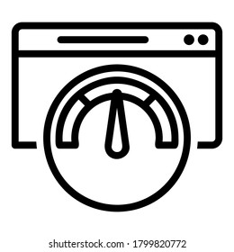 Icono de velocidad de página en estilo de línea para cualquier proyecto, uso para presentación de aplicación móvil del sitio web