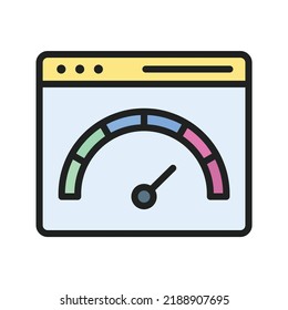 Page Speed icon vector image. Can also be used for Search Engine Optimization. Suitable for mobile apps, web apps and print media.