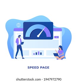 Page speed illustration vector concept. Illustration for websites, landing pages, mobile applications, posters and banners