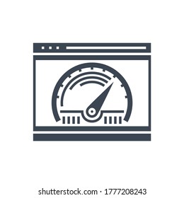 Page Speed Related Vector Glyph Icon. Isolated on White Background. Vector Illustration.