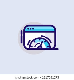 Velocidad de página. Icono de ilustración de diseño de línea moderna de vector