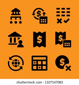 page, store, receipt and digital icon set. Vector illustration for web and design.