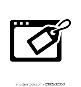 Icono De Color Negro Plano De Etiquetado De Página Aislado En La Ilustración Del Vector De Fondo Blanco | Iconos de Seo
