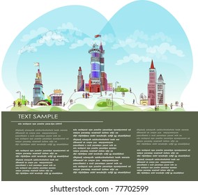 page template with Banking aria illustration