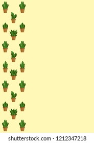Page template with a border of succulent plants
