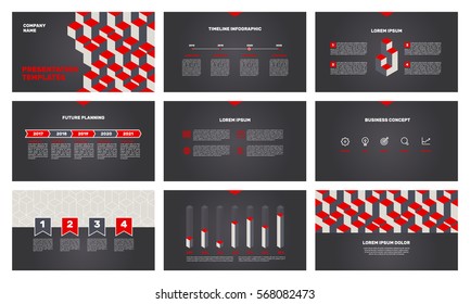 Page template with elements for infographics on a black background. Presentation templates. Use in presentation, flyer, corporate report, marketing, advertising, annual report. Vector illustration