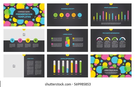 Page template with elements for infographics on a black background. Presentation templates. Use in presentation, flyer, corporate report, marketing, advertising, annual report. Vector illustration