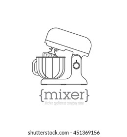 Page template with a logo kitchen appliances. Mixer toaster with space for company name.