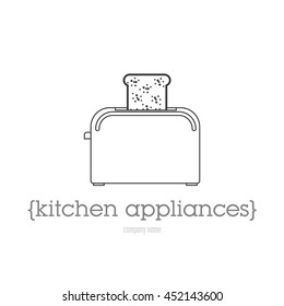Page template with a logo kitchen appliances. Toaster logo with space for company name.