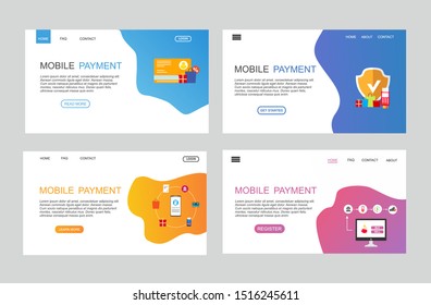 page template of mobile payment. Modern flat design concept of web page design for website and mobile website. Easy to edit and customize. Vector illustration