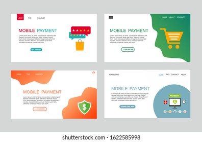page template of mobile payment. Modern flat design concept of web page design for website and mobile website. Easy to edit and customize. Vector illustration