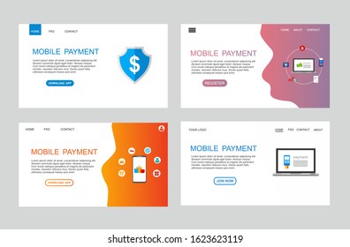 page template of mobile payment. Modern flat design concept of web page design for website and mobile website. Easy to edit and customize. Vector illustration