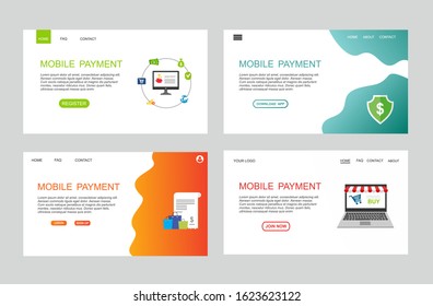 page template of mobile payment. Modern flat design concept of web page design for website and mobile website. Easy to edit and customize. Vector illustration