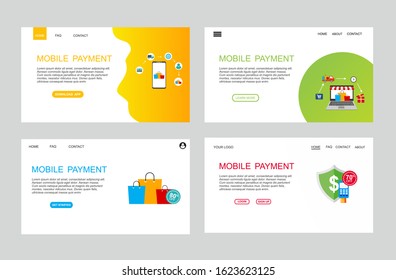 page template of mobile payment. Modern flat design concept of web page design for website and mobile website. Easy to edit and customize. Vector illustration