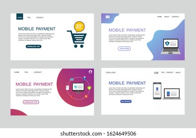 page template of mobile payment. Modern flat design concept of web page design for website and mobile website. Easy to edit and customize. Vector illustration