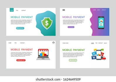 page template of mobile payment. Modern flat design concept of web page design for website and mobile website. Easy to edit and customize. Vector illustration