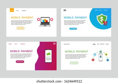 page template of mobile payment. Modern flat design concept of web page design for website and mobile website. Easy to edit and customize. Vector illustration