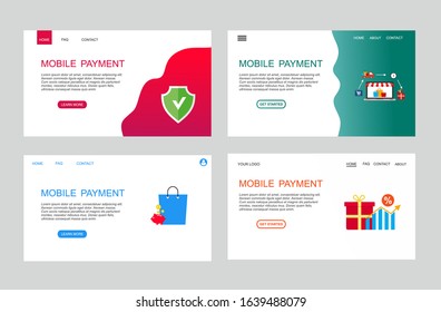 page template of mobile payment. Modern flat design concept of web page design for website and mobile website. Easy to edit and customize. Vector illustration