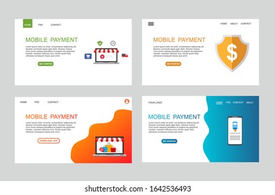 page template of mobile payment. Modern flat design concept of web page design for website and mobile website. Easy to edit and customize. Vector illustration