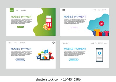 page template of mobile payment. Modern flat design concept of web page design for website and mobile website. Easy to edit and customize. Vector illustration