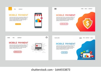 page template of mobile payment. Modern flat design concept of web page design for website and mobile website. Easy to edit and customize. Vector illustration