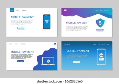 page template of mobile payment. Modern flat design concept of web page design for website and mobile website. Easy to edit and customize. Vector illustration