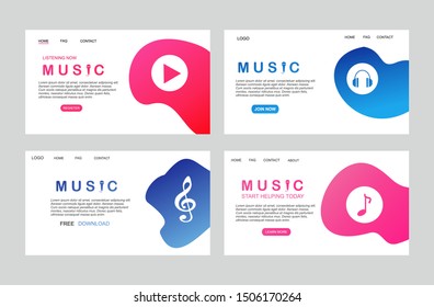 page template of music streaming. Modern flat design concept of web page design for website and mobile website. Easy to edit and customize. Vector illustration