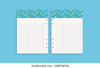 Page template for planning, important dates or notes, 	hand-drawn pattern
