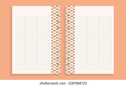 Page template for planning, important dates or notes, 	natural freehand lines
