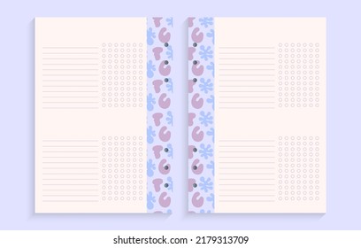 Page template for weekly planning, important dates or notes, 	fancy forms
