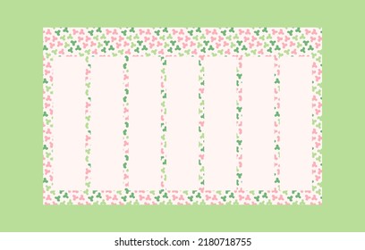 Page template for weekly planning, important dates or notes, 	hand-drawn pattern
