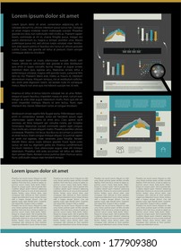 Page text layout with business graphs.