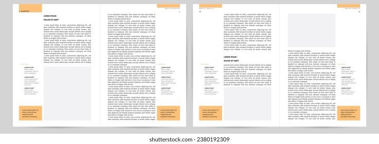 page or text layout, information design template for article in book brochure magazine document booklet newsletter textbook A4 on white background