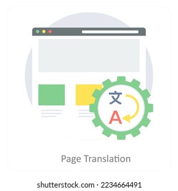 Page Translation and language icon concept