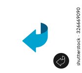 Page turn or back arrow flat and linear icon