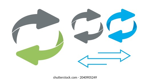 Page turn or back arrow flat vector set