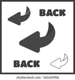 Page Turn Or Back Arrow Flat Vector Set