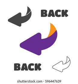 Page Turn Or Back Arrow Flat Vector Set