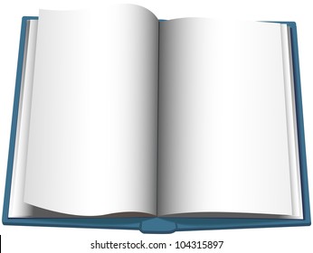 Page Turning On A Blank Open Book Copyspace Background